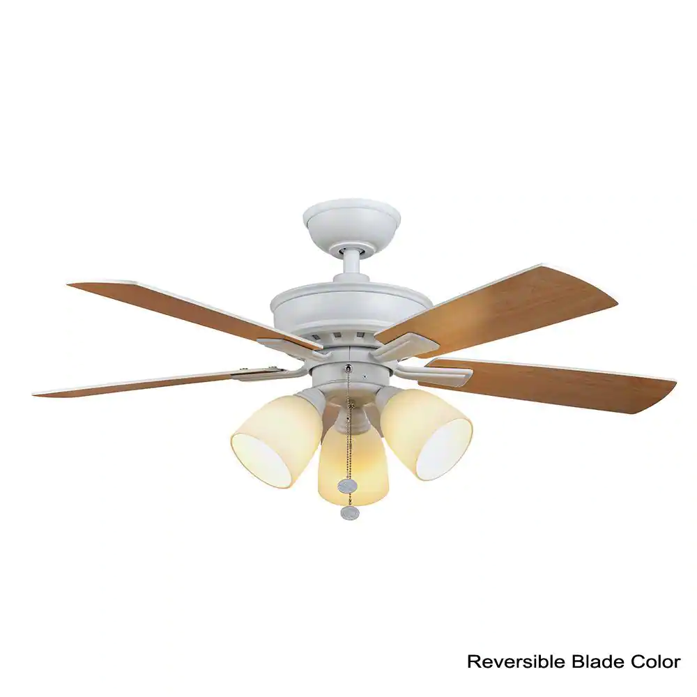 Hampton Bay Vaurgas 44 in. LED Matte White Ceiling Fan