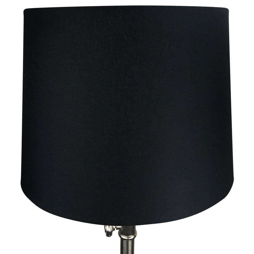 FenchelShades.com 14 in. Top Diameter x 16 in. Bottom Diameter x 12 in. Slant Linen Black Empire Lamp Shade