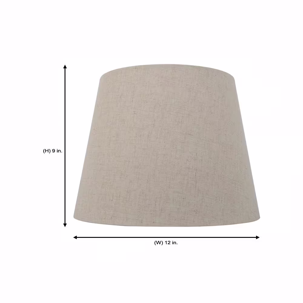Hampton Bay Mix and Match 12 in. Dia x 9 in. H Oatmeal Round Midsize Lamp Shade