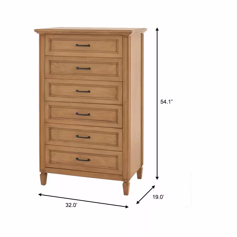 Home Decorators Collection Bonawick Patina Wood 6-Drawer Chest of Drawers (50 in. H x 32 in. W x 19 in. D)