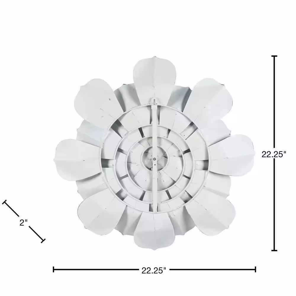 LuxenHome Light Blue Metal Flower Wall Decor