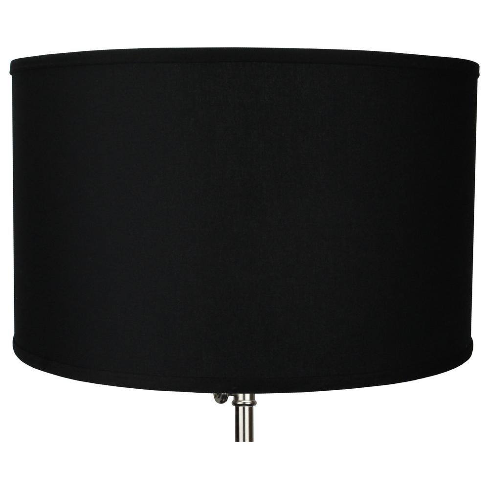 FenchelShades.com 18 in. Top Diameter x 18 in. Bottom Diameter x 11 in. H Linen Black Drum Lamp Shade