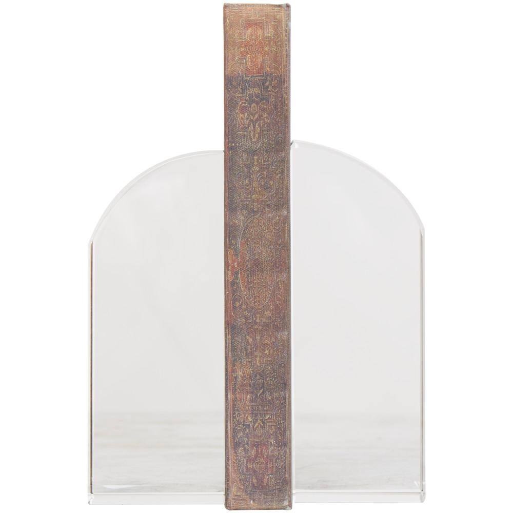Litton Lane Clear Crystal Arched Geometric Bookends (Set of 2)