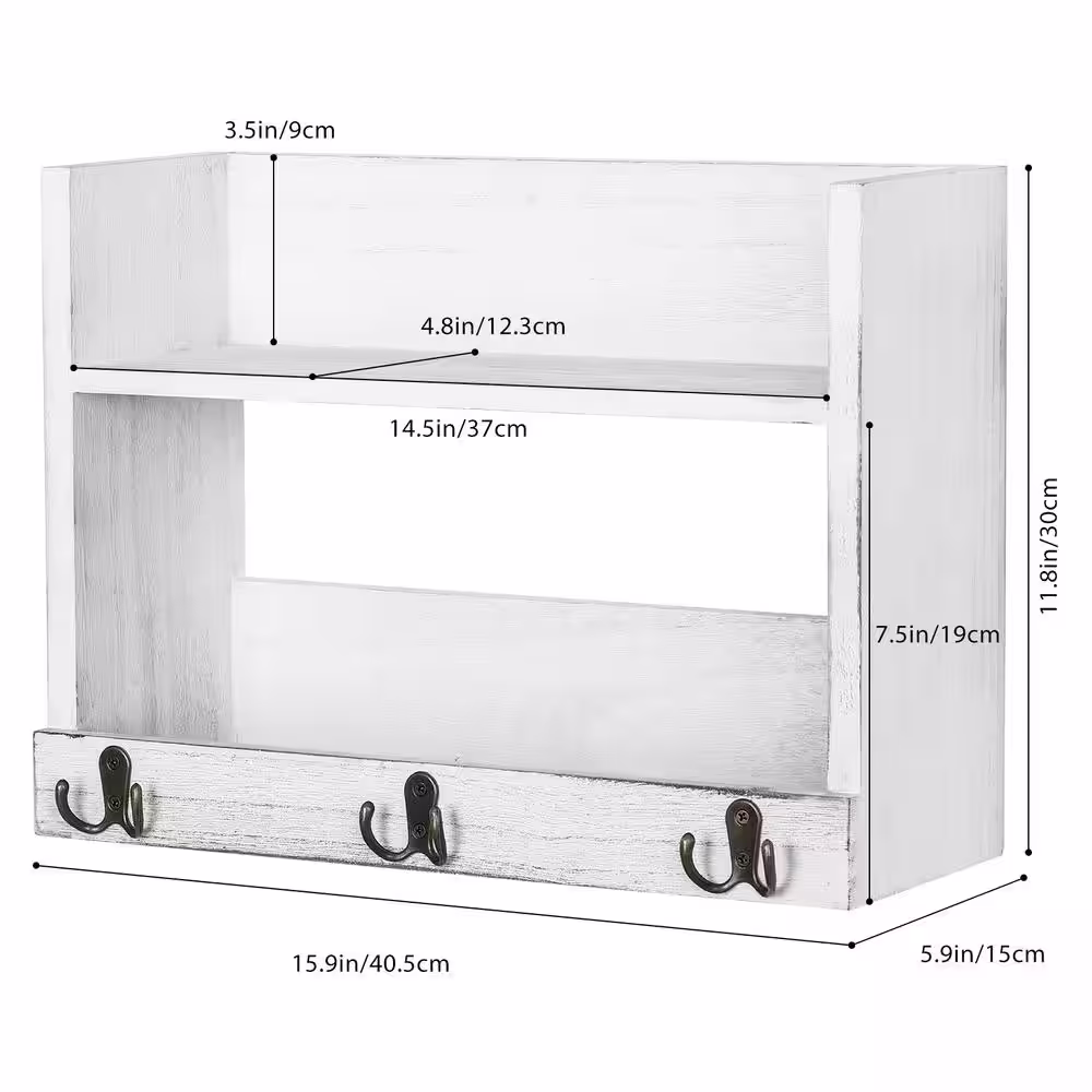 None Floating Shelves Grey White Wall Mounted Storage Shelves for Kitchen Bathroom