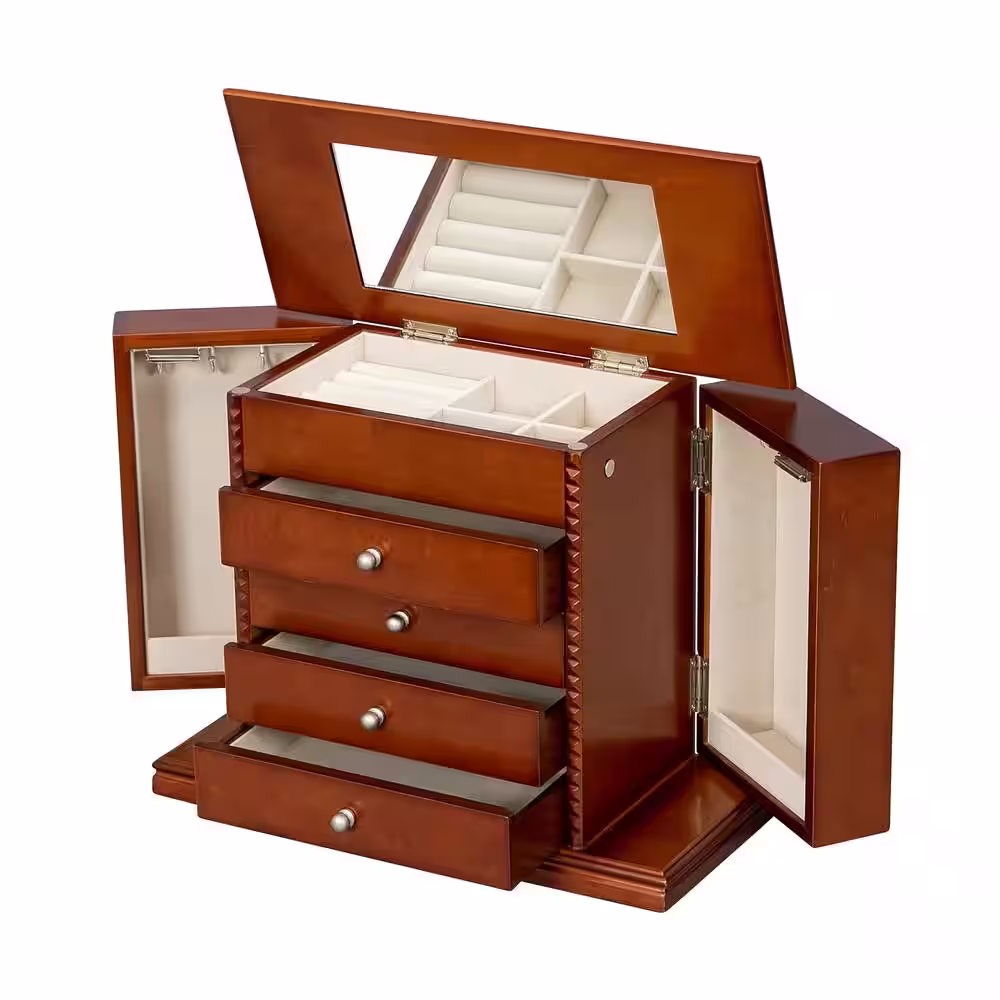 Mele Sasha Wooden Jewelry Box in Walnut