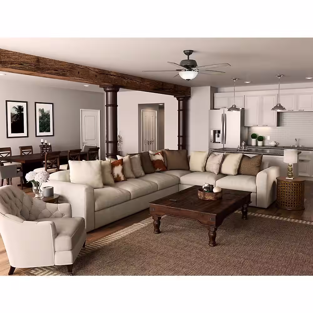 Hunter Reveille 60 in. LED Indoor Noble Bronze Ceiling Fan with Light and Remote