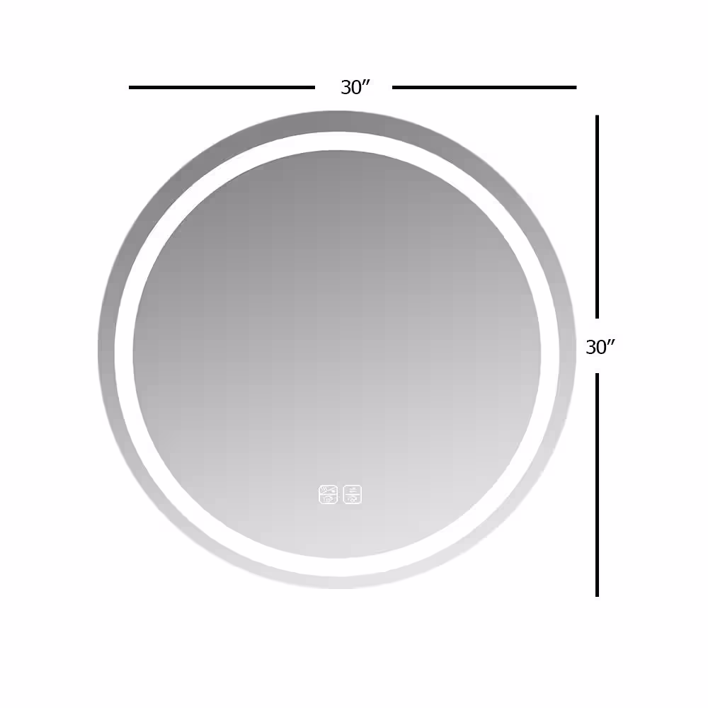 SAINT BIRCH 30 in. x 30 in. Modern Round Frameless Decorative Mirror