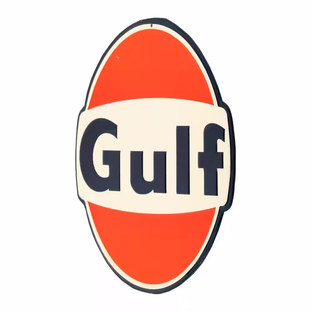 Open Road Brands Gulf Oil Embossed Tin Sign