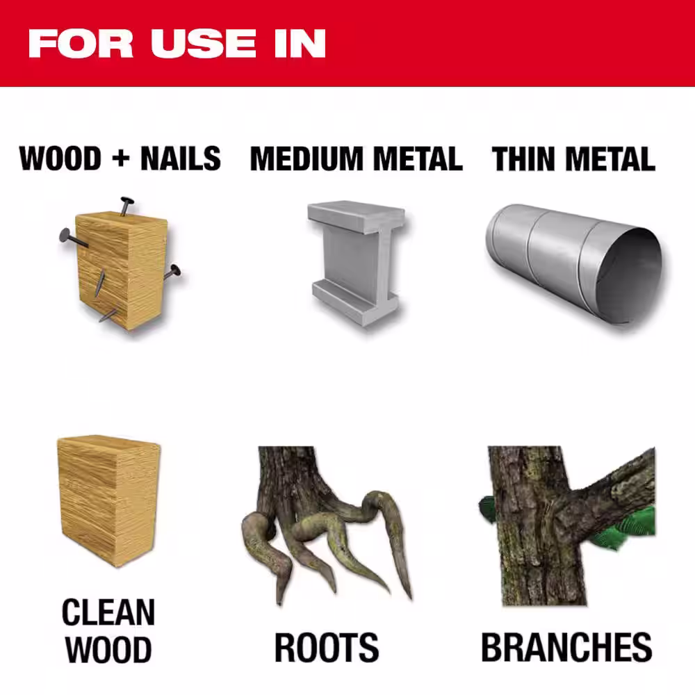 Milwaukee SAWZALL Wood and Metal Cutting Bi-Metal Reciprocating Saw Blade Set Plus Carbide Pruning Blade (11-Piece)