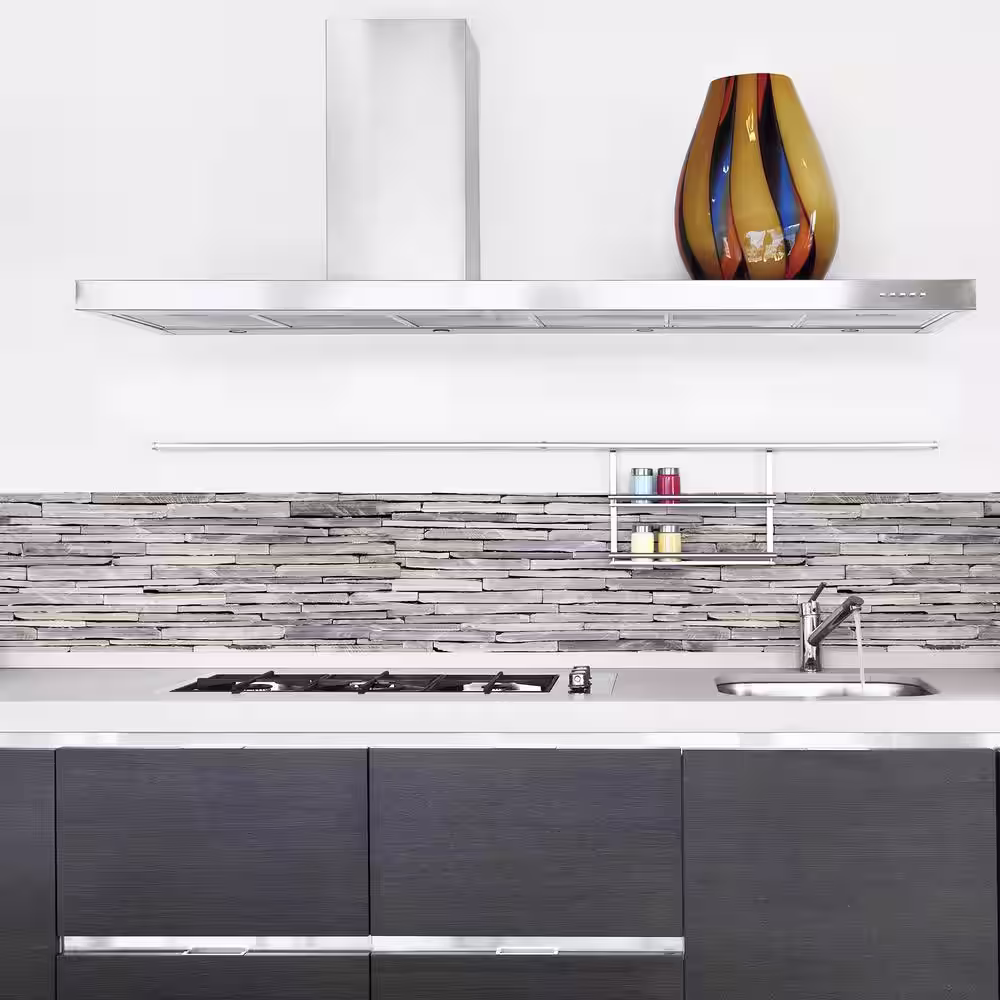 None Brown Semi-Gloss Stones Border Decal