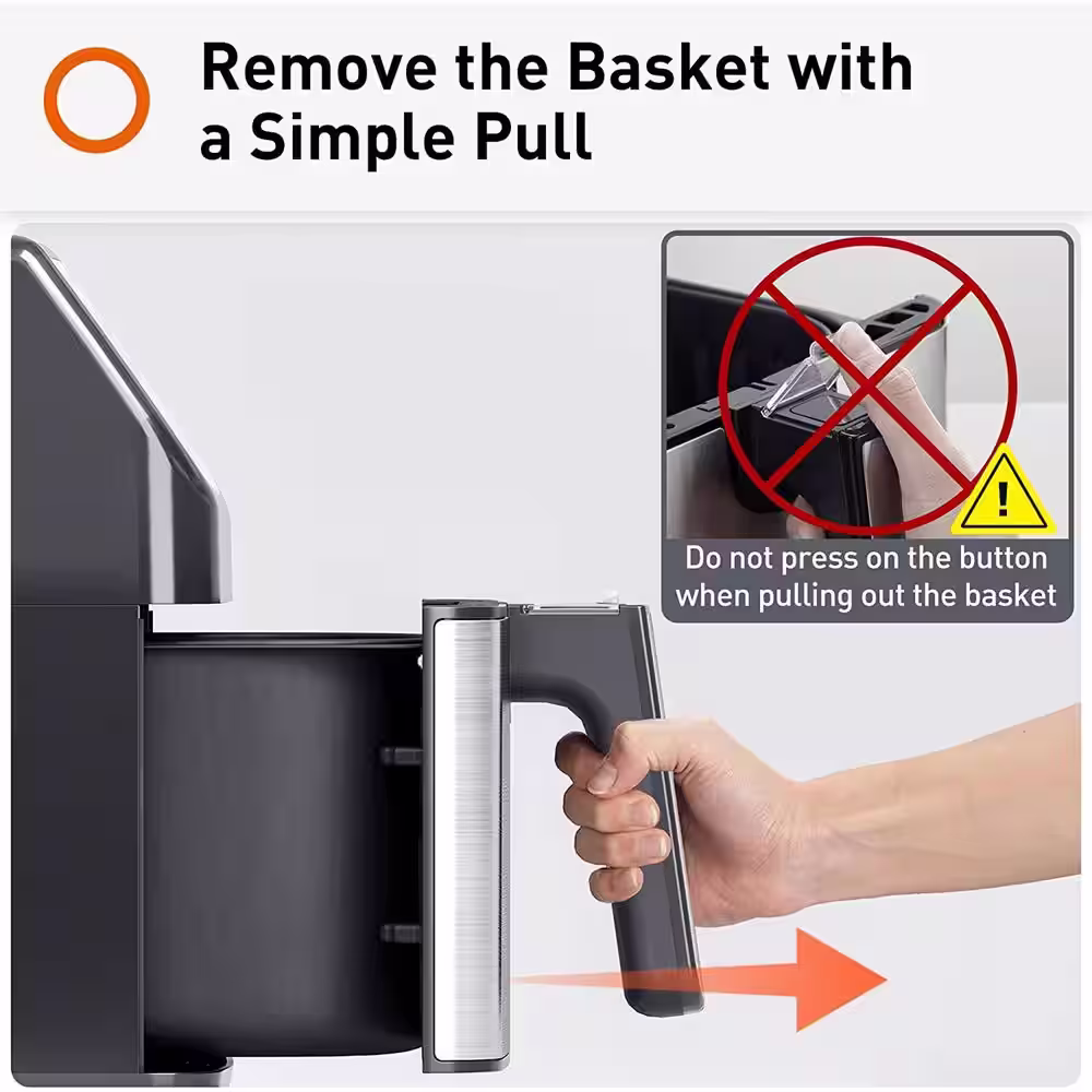 None 5.8 qt. Black Multi Tasker Double Basket Air Fryer with LED Touchscreen