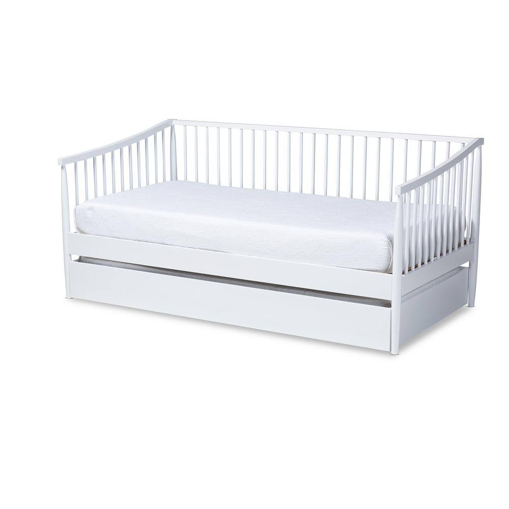 Baxton Studio Renata White Twin Daybed with Trundle