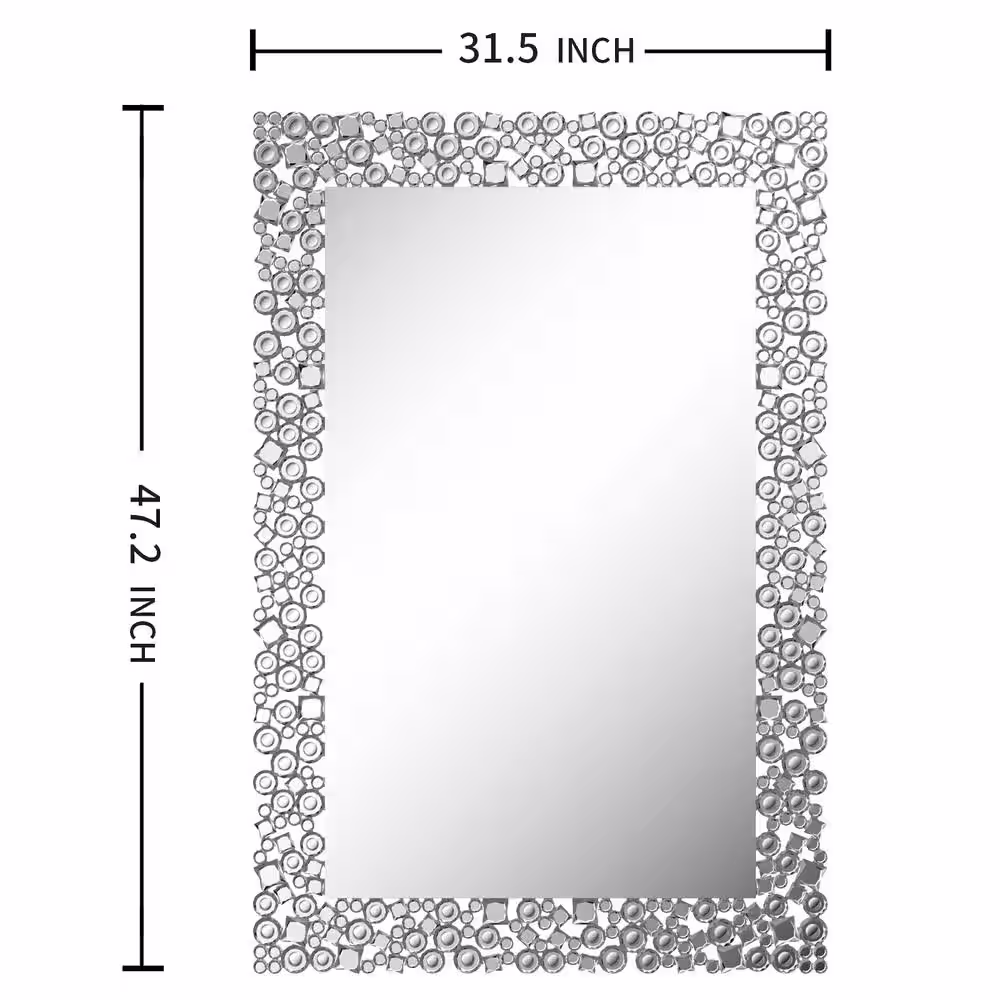 KOHROS 32 in. x 47 in. Modern Rectangle Framed Decorative Mirror