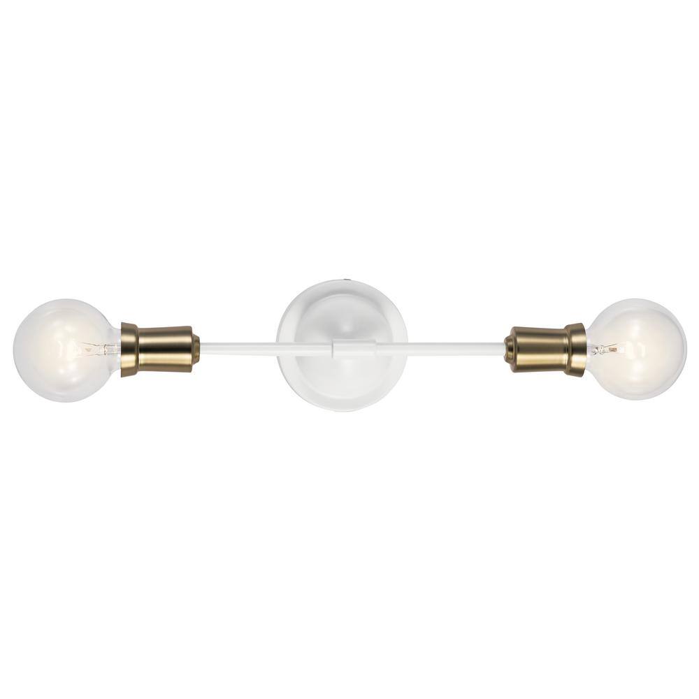 KICHLER Armstrong 2-Light White Bathroom Indoor Wall Sconce Light