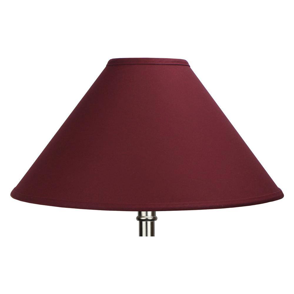 FenchelShades.com 18 in. W x 9 in. H Burgundy/Nickel Hardware Coolie Lamp Shade