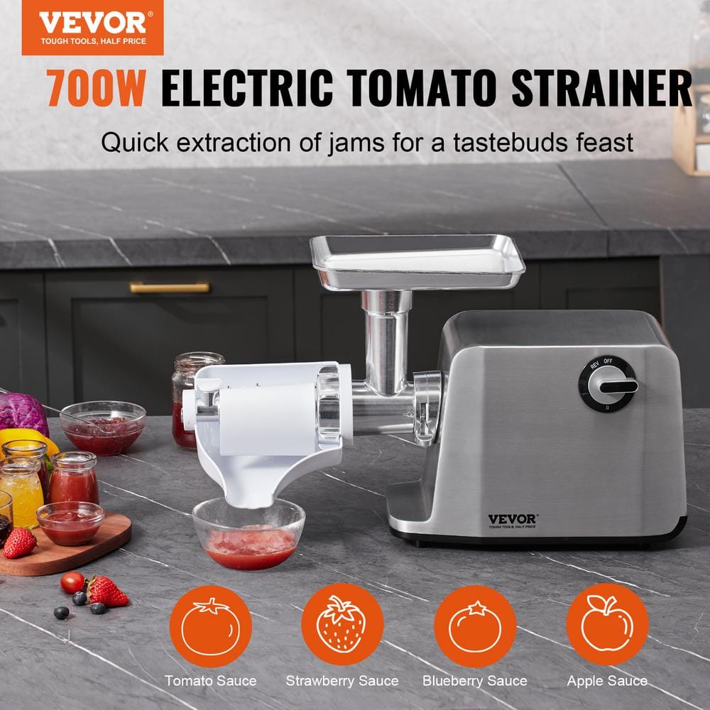 VEVOR Electric Tomato 45 mm Commercial Grade 700 Watt Tomato Sauce Maker, 100 lbs. /H Food Stra in.er and Sauce Maker