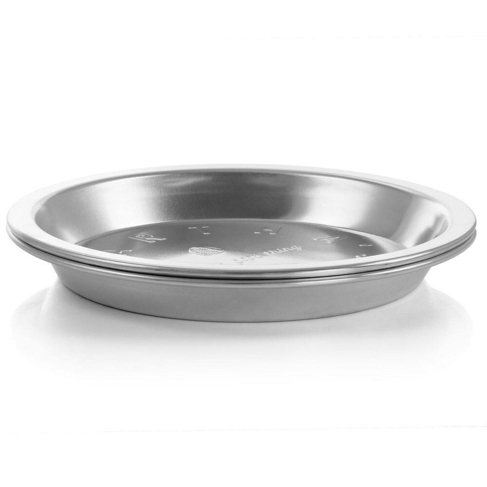 None 2-Piece Aluminum 9 in. Pie Pan Set in Silver