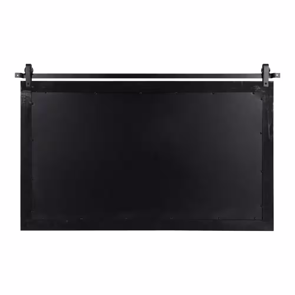 Kate and Laurel Cates 37.75 in. W x 26.75 in. H Walnut Brown Rectangle Farmhouse Framed Decorative Wall Mirror