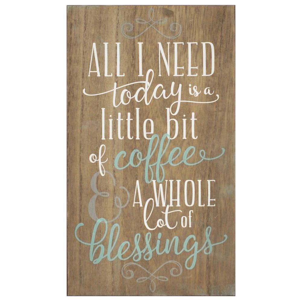 Stratton Home Decor Coffee and Blessings Decorative Sign