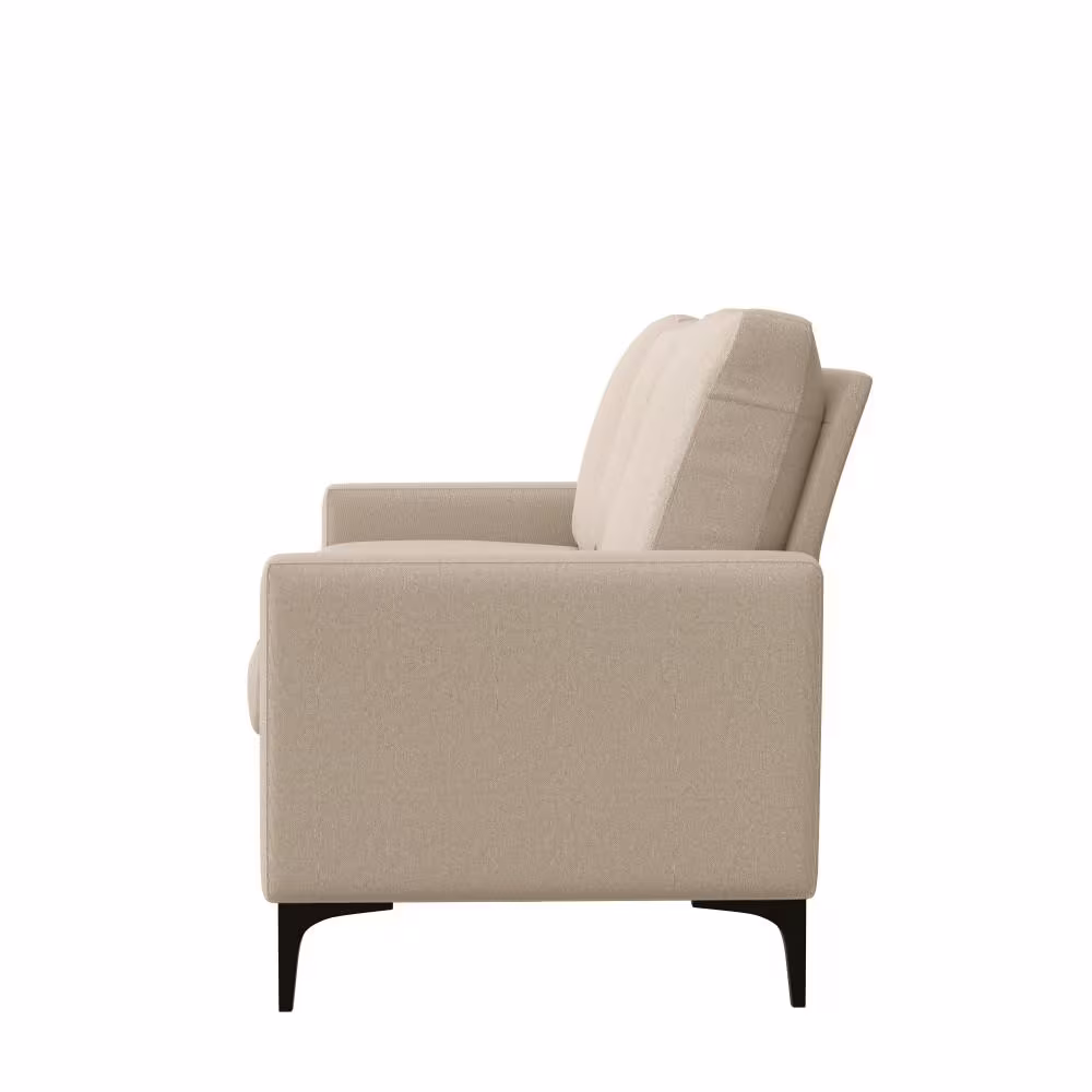 Hillsdale Furniture Matthew 76 in. Square Arm Polyester Modern Rectangle Sofa Beige