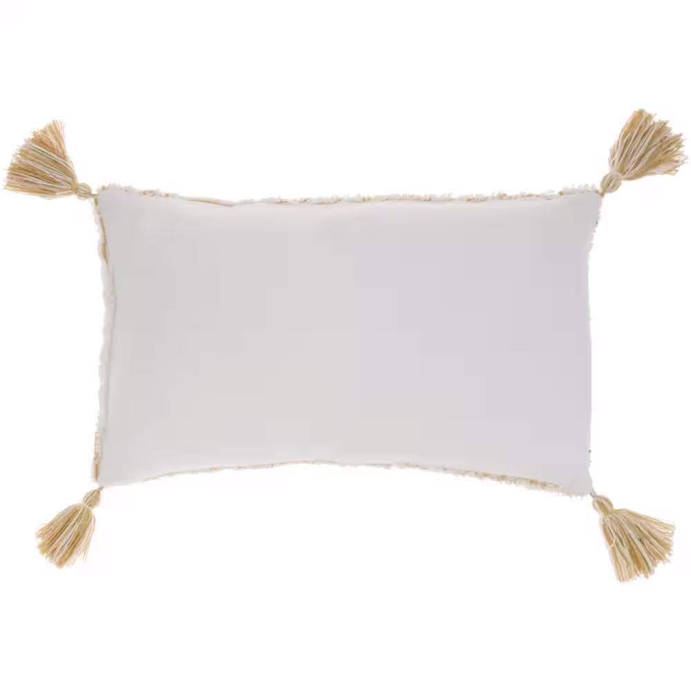 None Nicole Curtis Yellow Geometric Removable Cover 20 in. x 12 in. Rectangle Throw Pillow