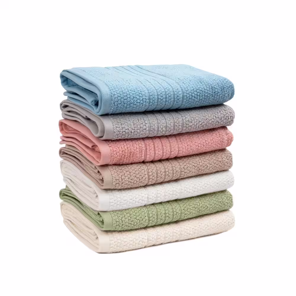 None Softee 10-Piece 100% Cotton Bath Towel Set in Sky Blue