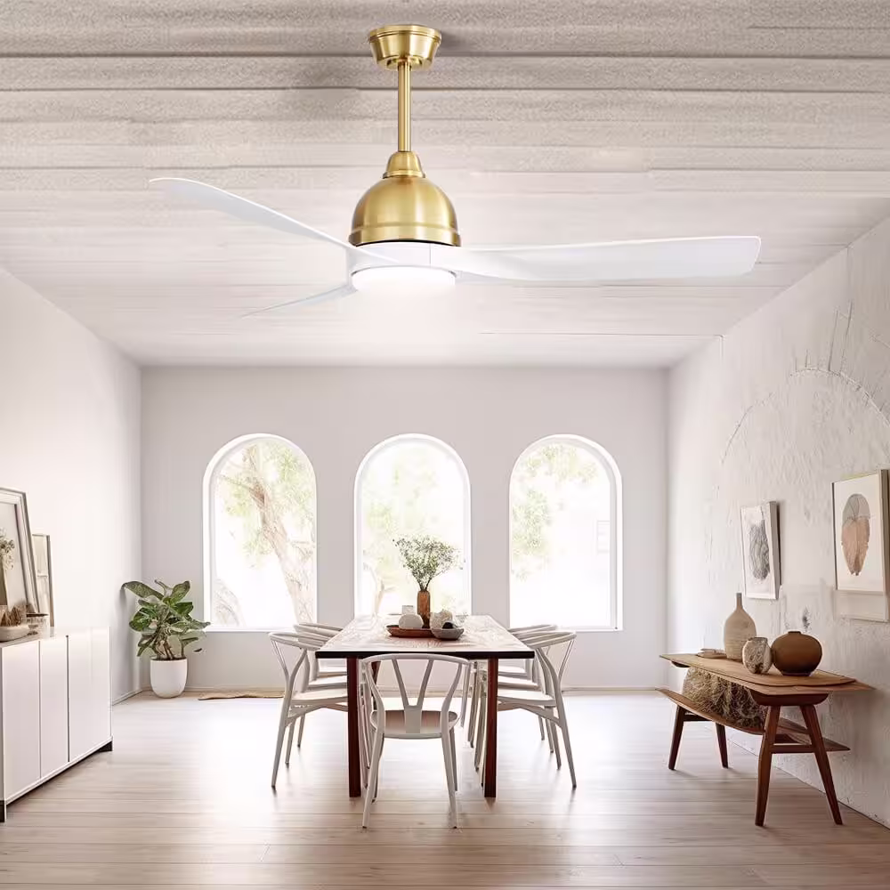 None 54 in. Indoor/Outdoor Gold Smart 6-Speed Ceiling Fan with light and Remote&APP Control