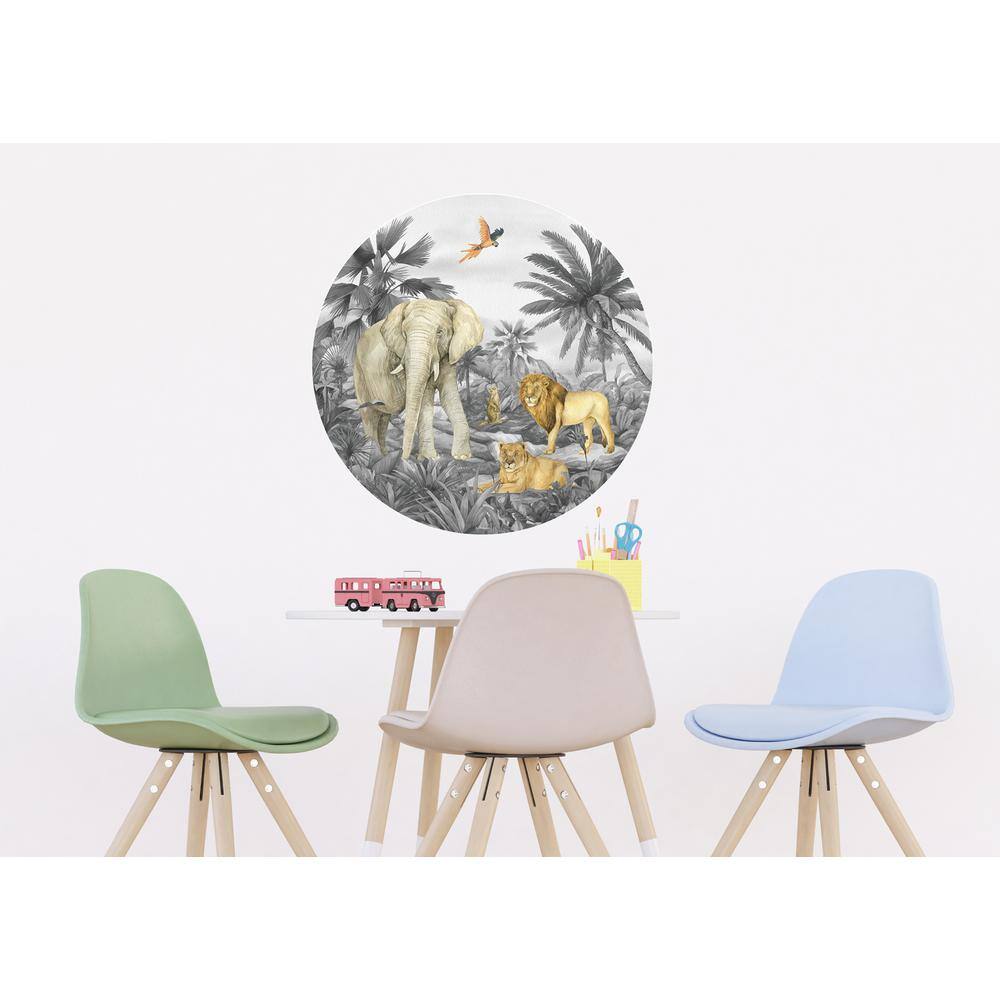 Dundee Deco Falkirk Airdrie Abstract Jungle Wildlife Peel and Stick Circular Wall Mural