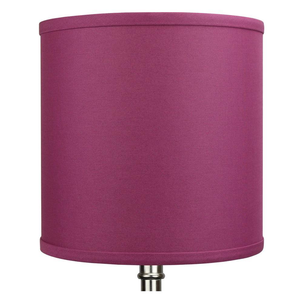FenchelShades.com 10 in. Top Diameter x 10 in. H x 10 in. Bottom Diameter Linen Plum Drum Lamp Shade