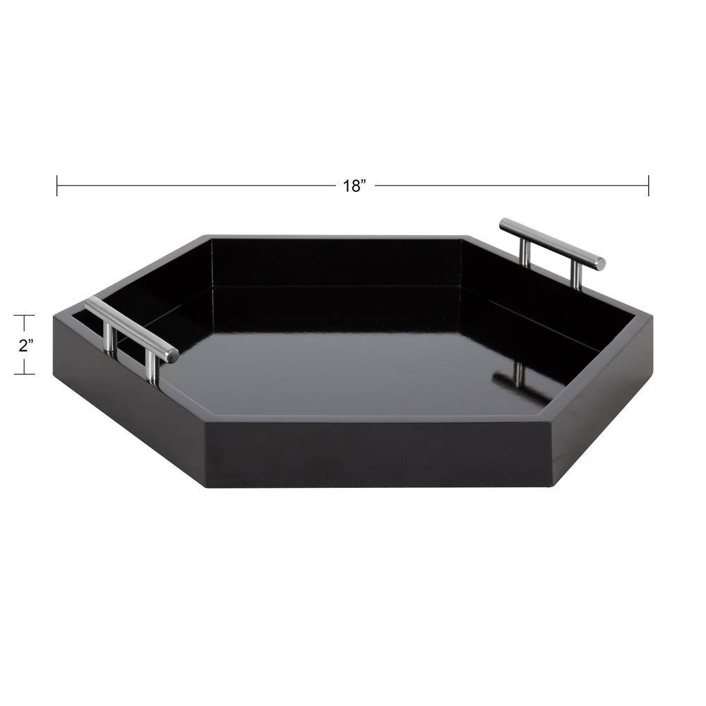 Kate and Laurel Lipton Black Decorative Tray