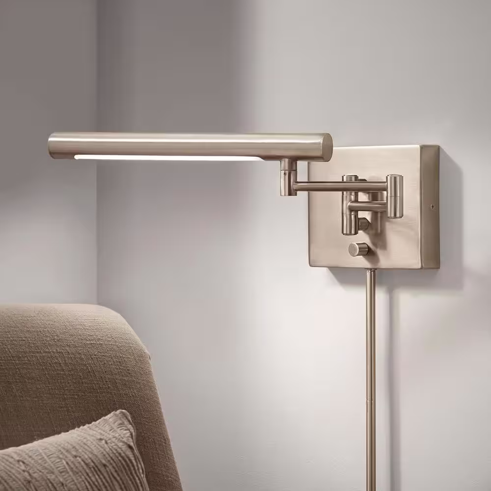 Home Decorators Collection 11-Watt Brushed Nickel LED Dual Wall Mount Wall Sconce