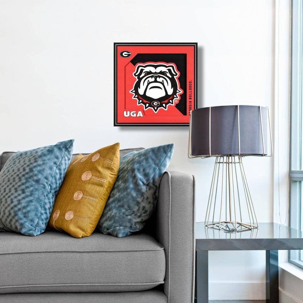 None NCAA Georgia Bulldogs 3D Logo Series Wall Art - 12x12