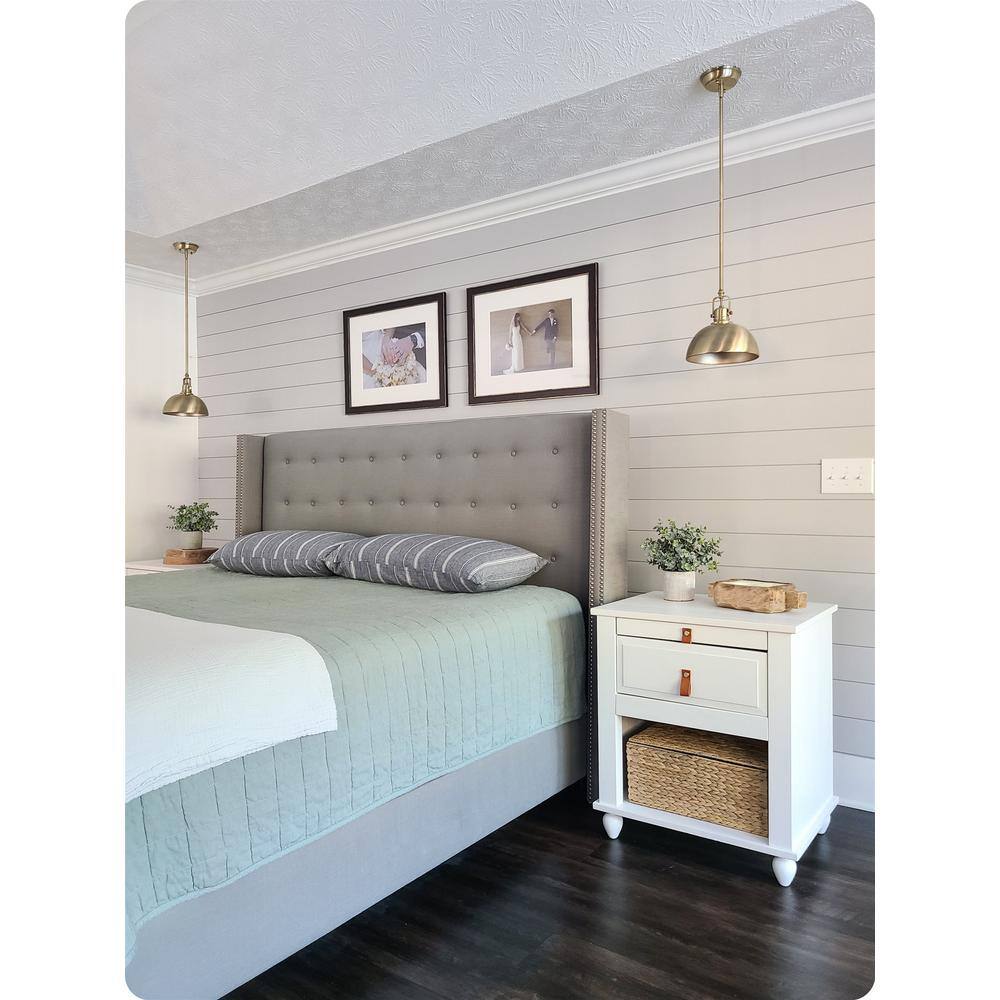 None Belle 60-Watt 1-Light Brushed Brass Contemporary Bowl Pendant Light with Brushed Brass Shade