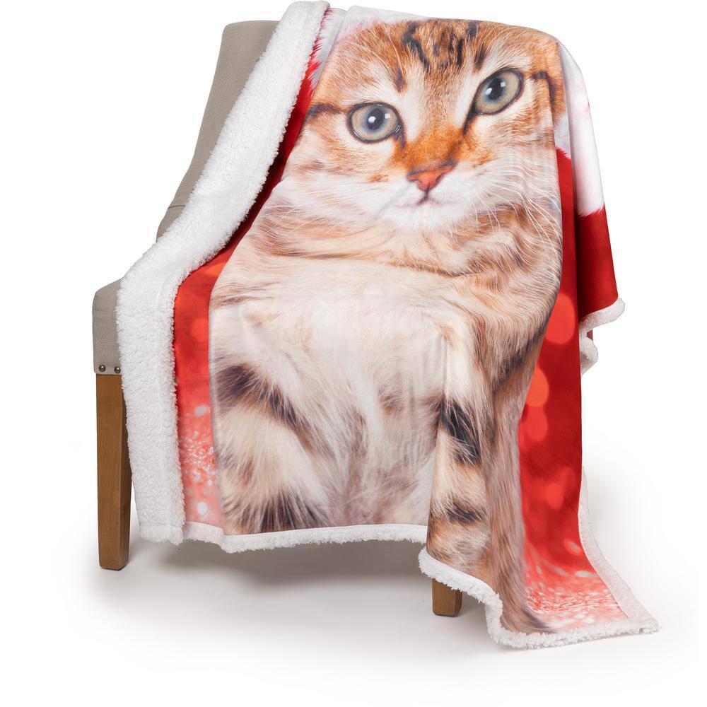 None Multi Holiday Polyester Throw Blanket