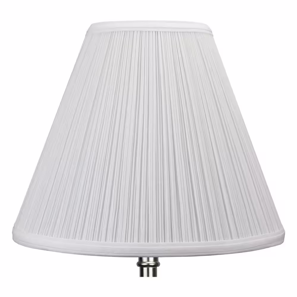 FenchelShades.com 5 in. Top Diameter x 12 in. Bottom Diameter x 10 in. Slant Pleated Mushroom White Coolie Lamp Shade