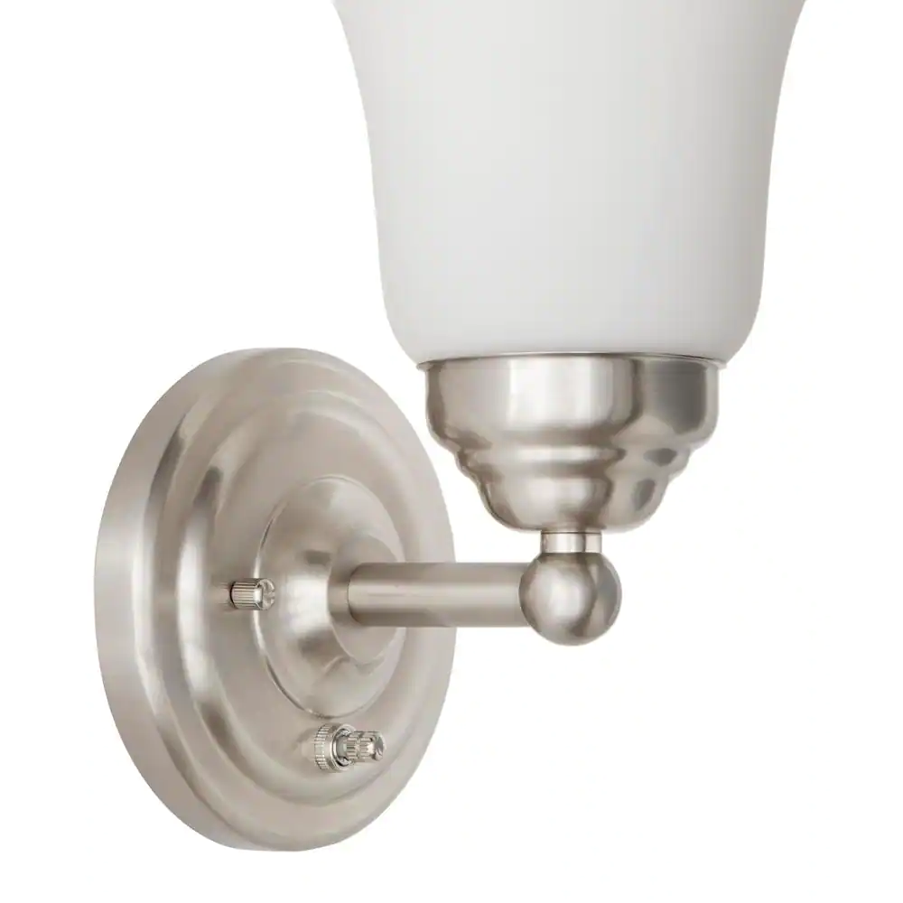 None Ashurst 1-Light Brushed Nickel Wall Sconce with Switch