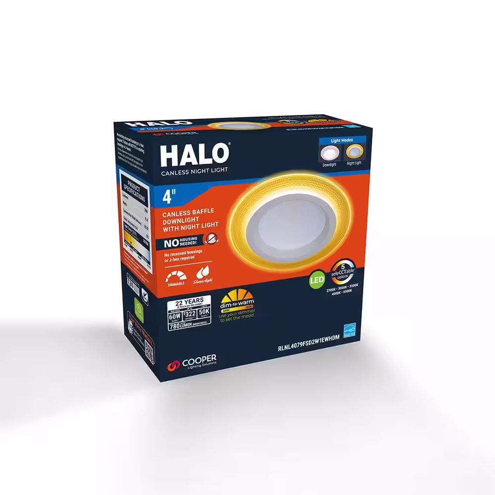 HALO 4 in. RL Night Light, 700-Lumens, Selectable CCT, D2W DM