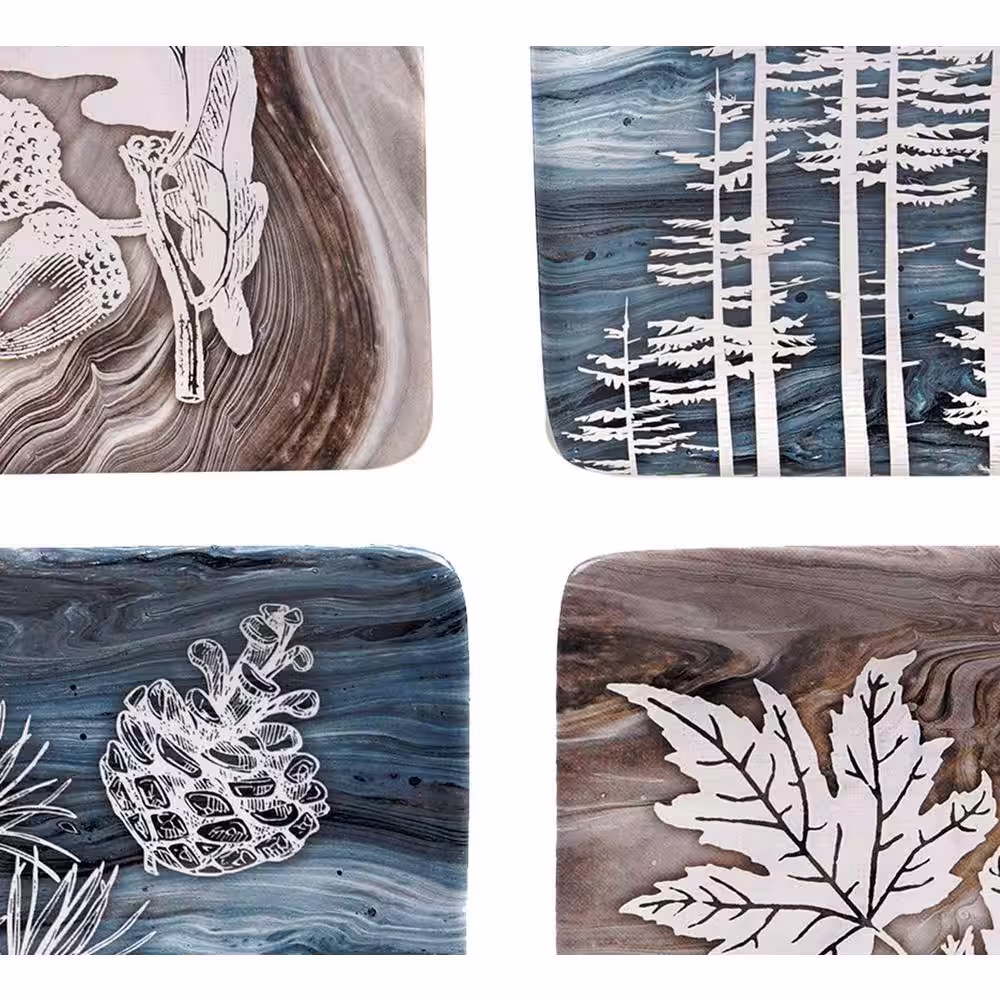 Certified International Fluidity Lodge 16-Piece Seasonal Multicolored Earthenware Dinnerware Set (Service for 4)