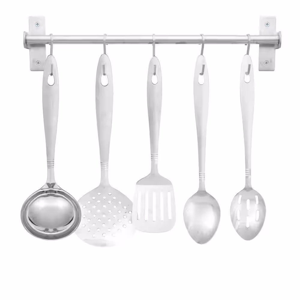 None Premium Stainless Steel 14 in. Kitchen Utensils (Set of 5)