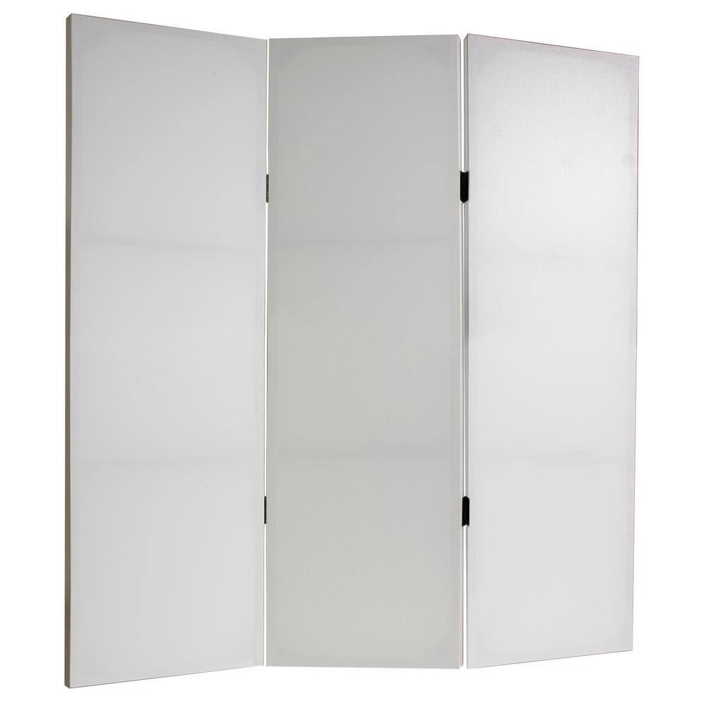 Oriental Furniture 4 ft. Short Do It Yourself Canvas Folding Screen - 3 Panels