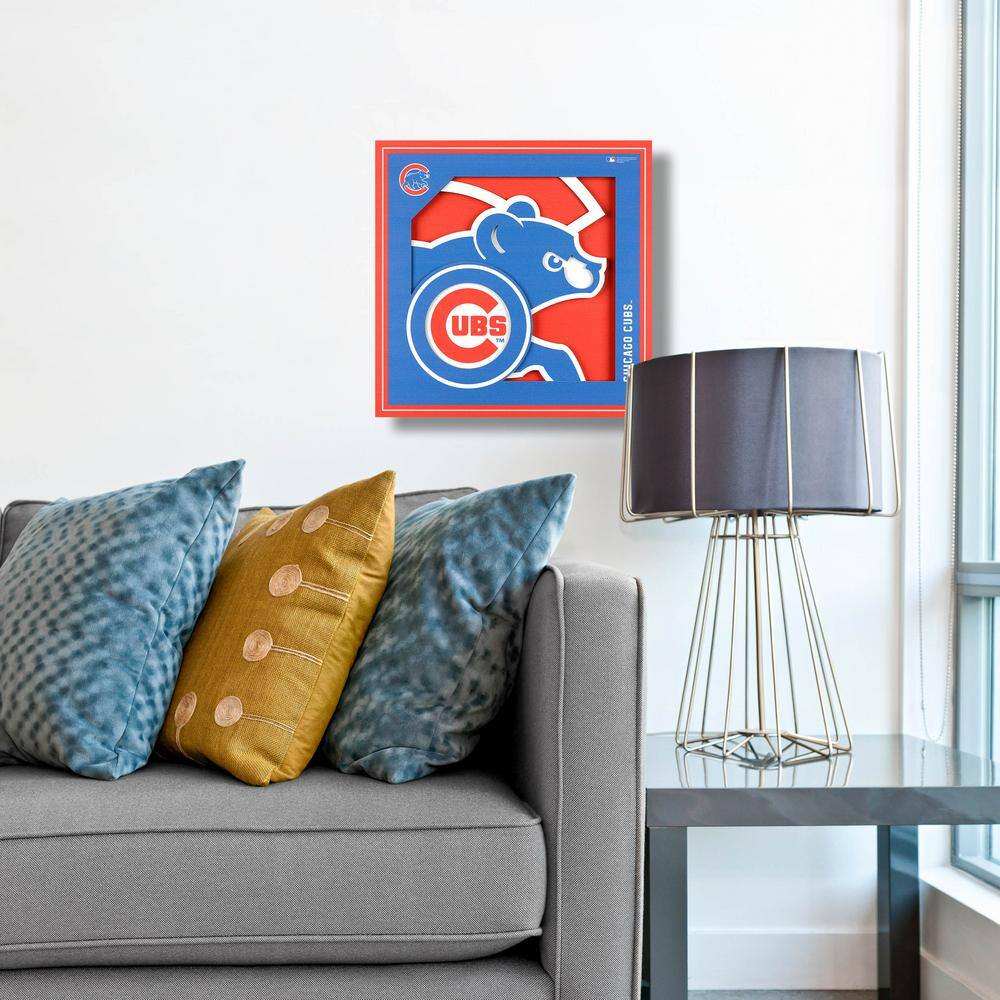 None MLB Chicago Cubs 3D Logo Series Wall Art - 12x12