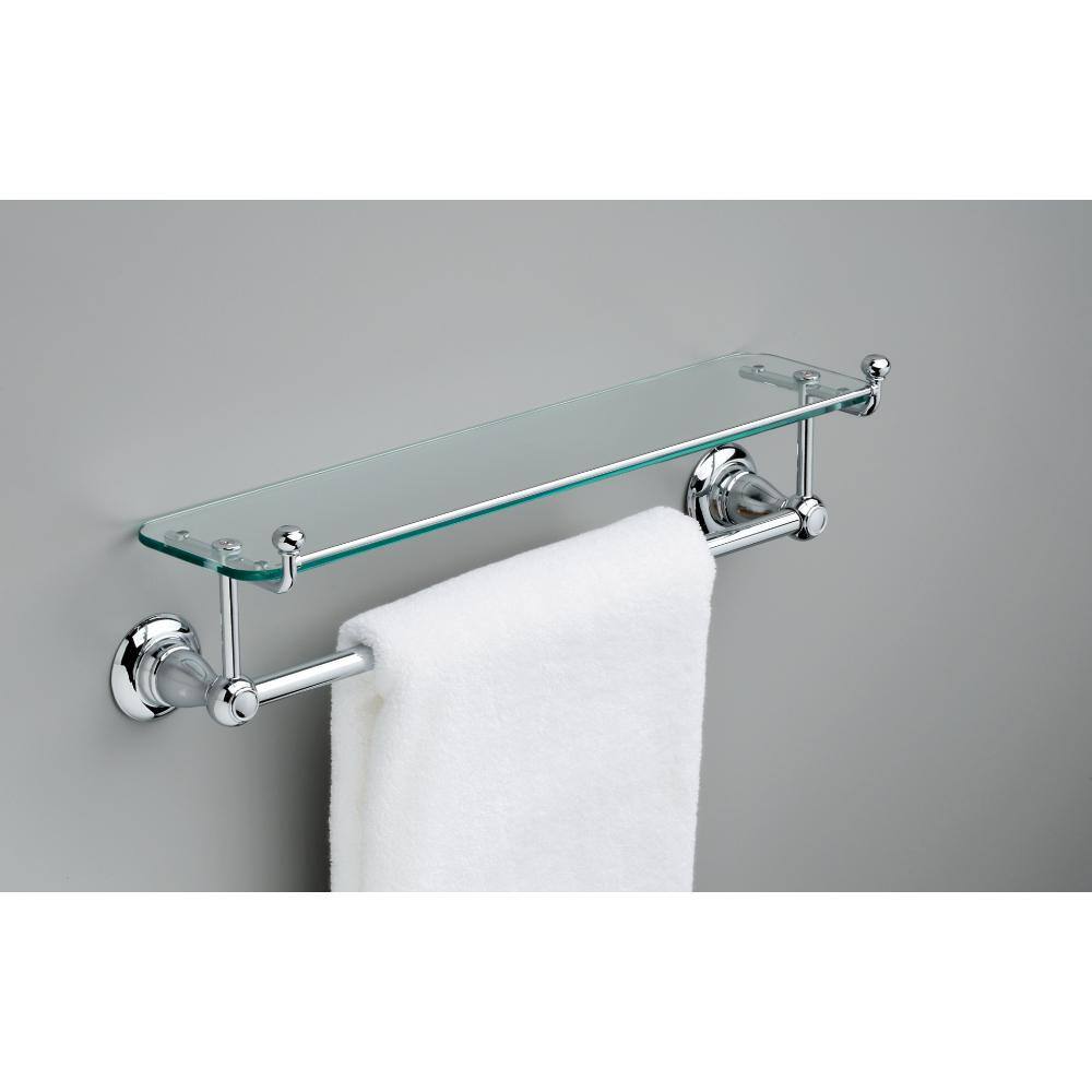 Delta Porter 18 in. Towel Bar with Glass Shelf in Chrome