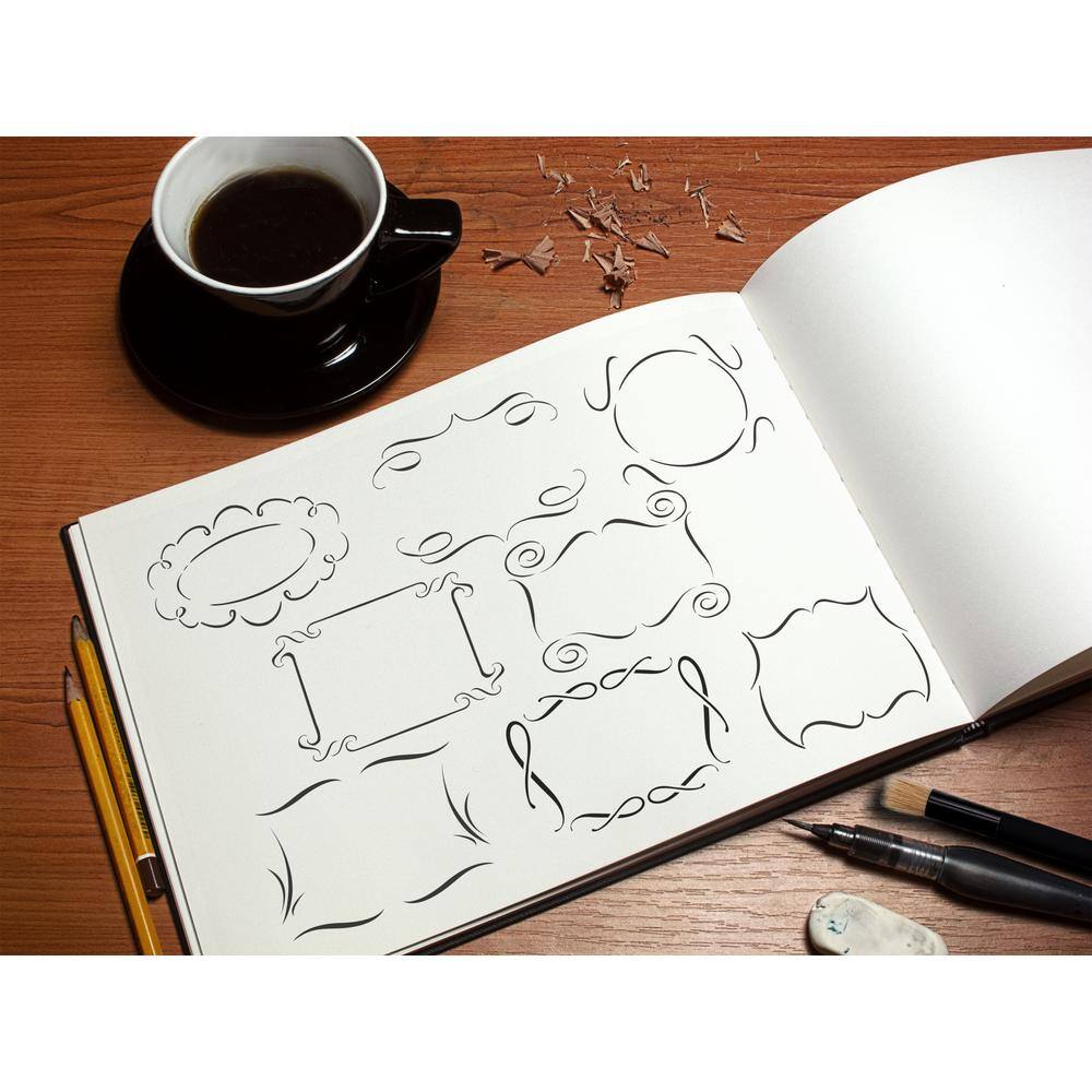 Stencil1 Flourish Borders Stencil (8-Pack)