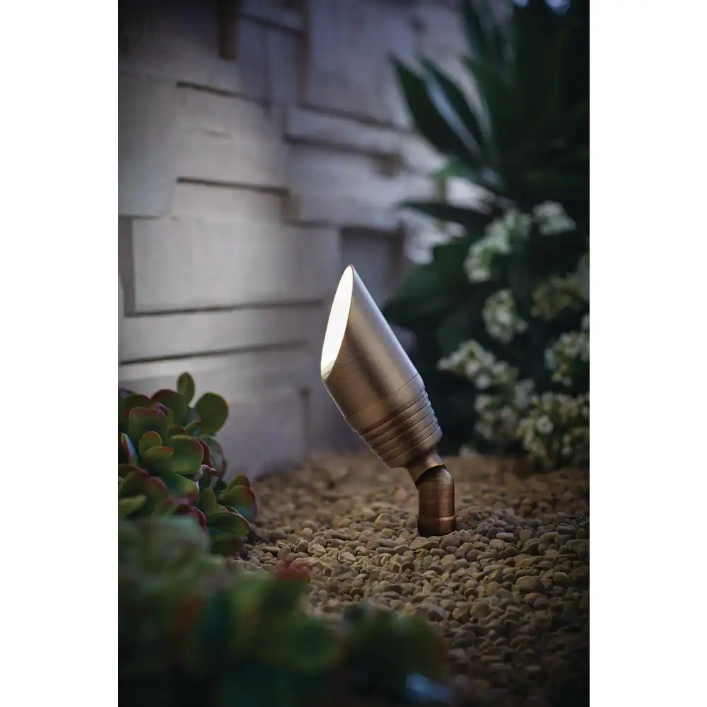 Home Decorators Collection 50-Watt Equivalent Low Voltage Brass Integrated LED 2700K Warm White Outdoor Landscape Spot Light