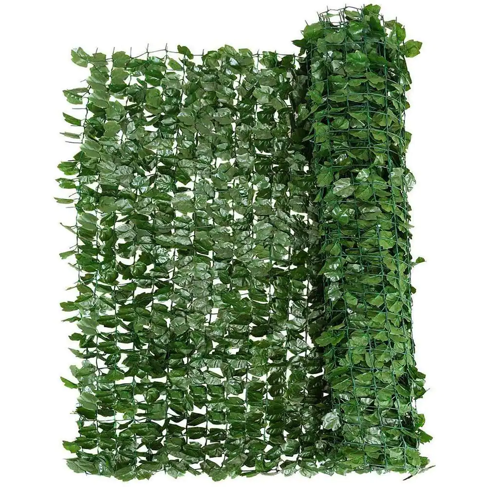 Costway Indoor/Outdoor PE Artificial Privacy Fence Hedges in Green