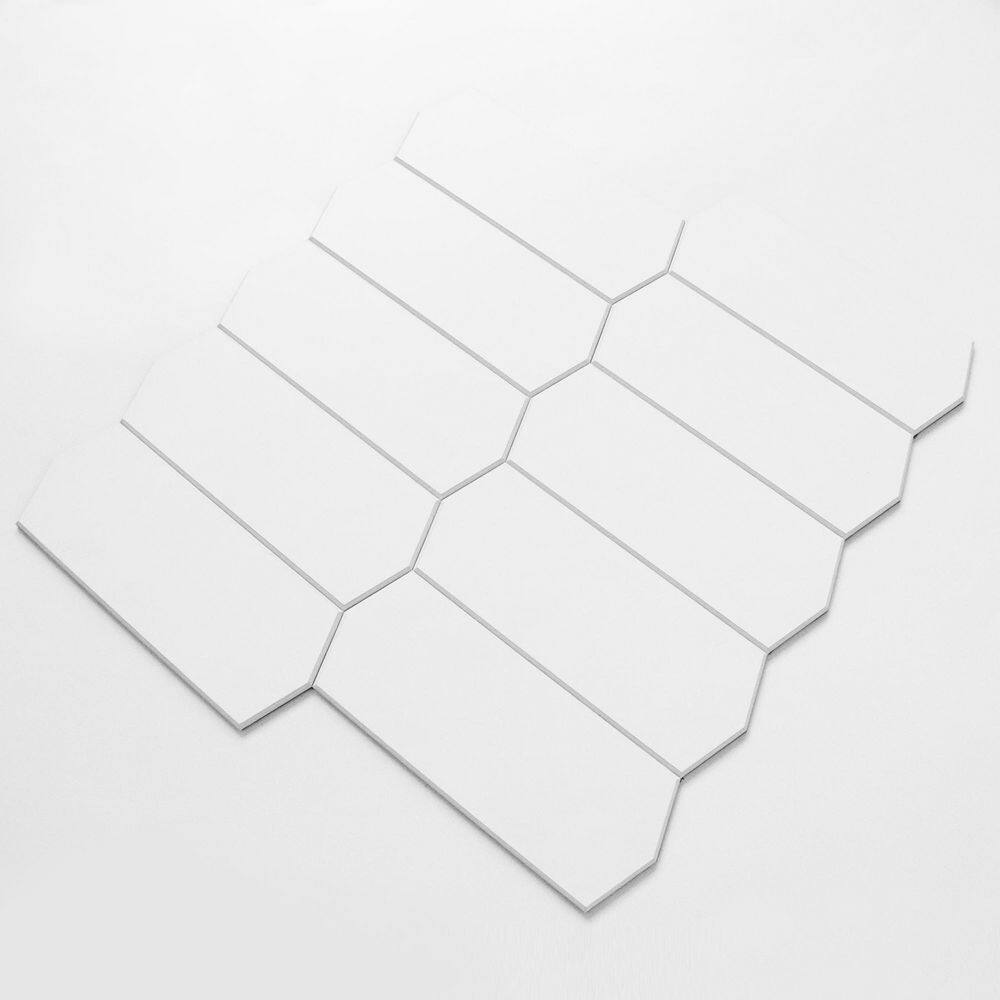 None Sao Paulo White 11.18 in. x 11.85 in. 3.3 mm Stone Peel and Stick Backsplash Tile (7.36 sq. ft./8-Pack)
