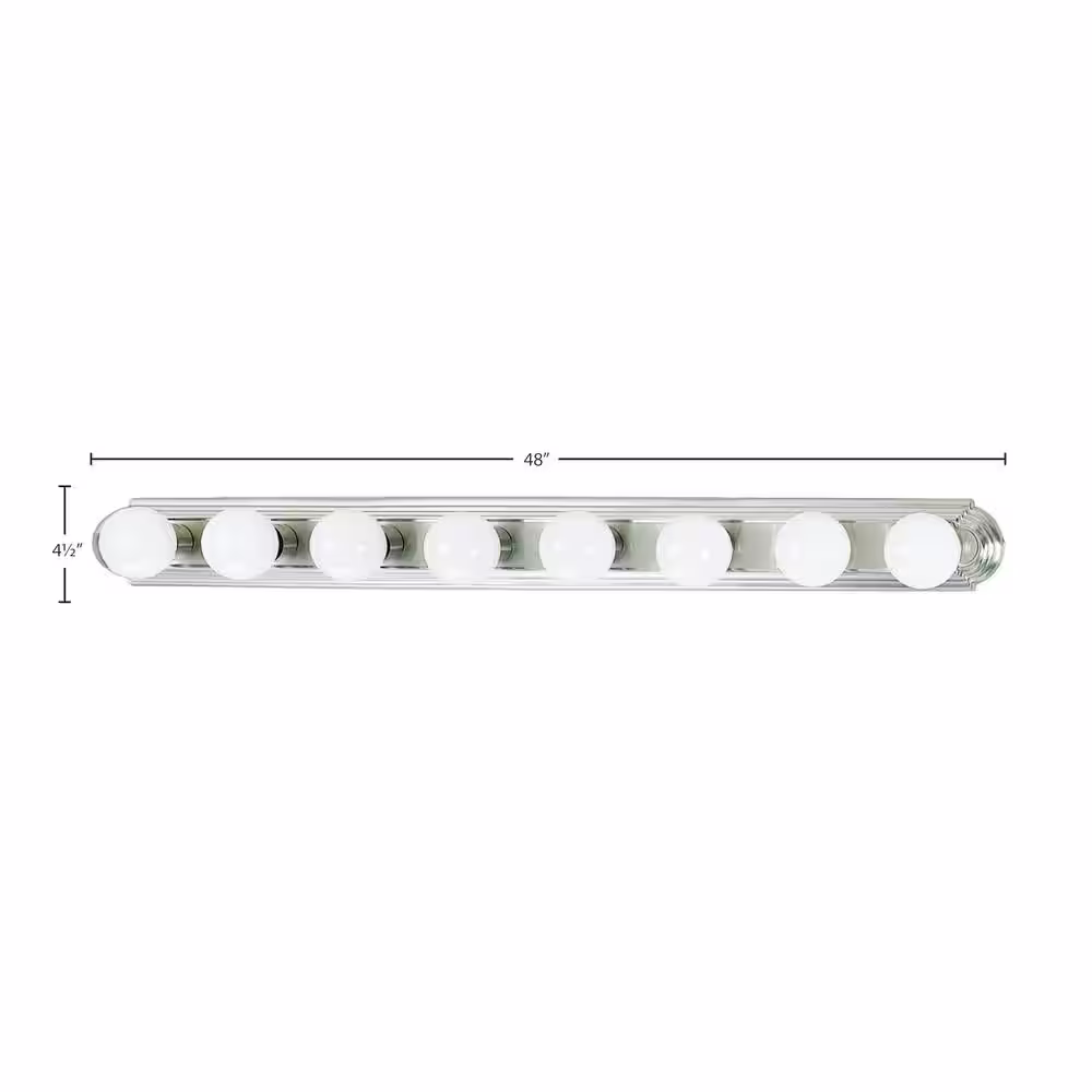 Volume Lighting 8 -Light Brushed Nickel Bathroom Vanity Light