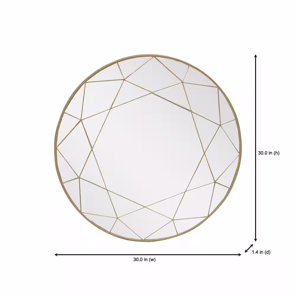 Home Decorators Collection Medium Round Gold Modern Mirror (30 in. Diameter)