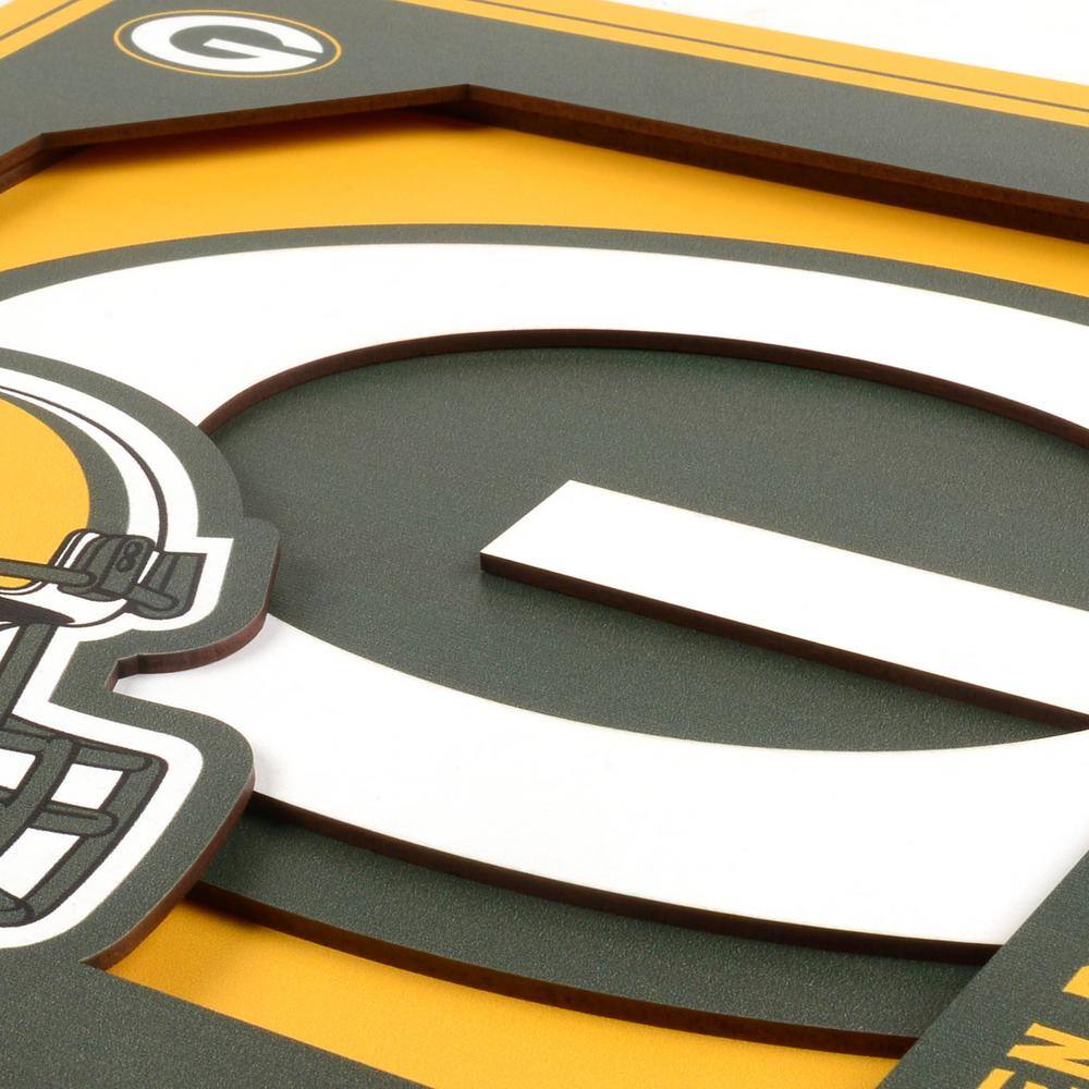 None NFL Green Bay Packers 3D Logo Series Wall Art - 12x12