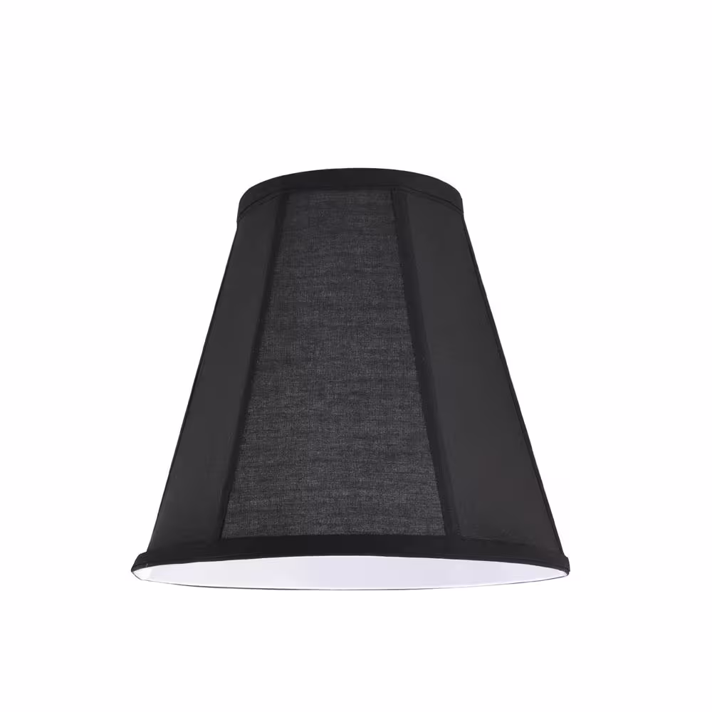 Aspen Creative Corporation 10 in. x 9.5 in. Black and Vertical Piping Hexagon Bell Lamp Shade